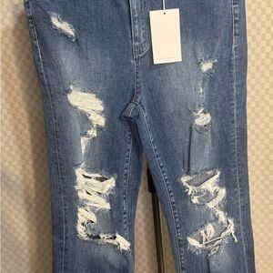 Flying Monkey Ripped Blue Skinny Jeans